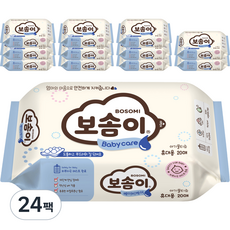 깨끗한나라 보솜이 베이비케어 물티슈 휴대형, 20매, 24개