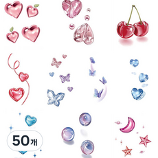 샐러바이블 迷你紋身貼紙, 50個, 02 3D彩色