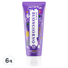 덴티본조르노 일사오공 고불소 주니어 치약 포도향, 80g, 6개