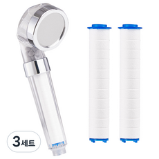 켄타 수압상승 필터샤워기 + 마이크로필터 2p 세트, 3개, 혼합색상