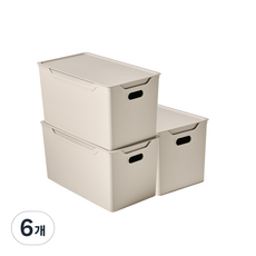 EASY&FREE 舒適生活收納盒, 灰色，中號(31.8 x 17.7 x 17 cm）, 6個