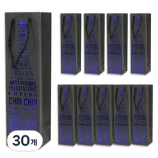 골든래빗 와인C 글로스 와인 종이백 9.5 x 35 x 9 cm, 블루, 30개