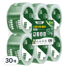 Skora 透明中型包裝膠帶 63μm 48mm x 50m, 30個
