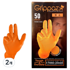 Grippaz 丁腈手套 50入, 橘色, 大(L), 2個