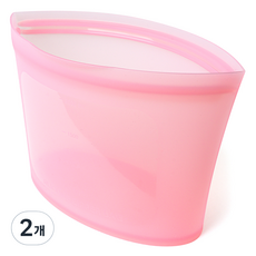 실리가든 실리콘 지퍼백 중형 1000ml, 레드, 2개