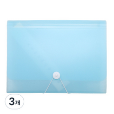 코히모 아코디언 파일 13분류 클리어 인덱스 케이스 4W149, 3개, 반투명 스카이블루