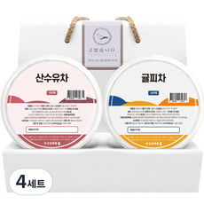 단심 건강차 2종 선물세트, 4세트, 산수유차 10p + 귤피차 10p