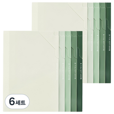 동아피엠에스 모하코 두꺼운 L홀더 신개념 잠금형 파일 5종 x 2p 세트, 모란디 그린, 6세트
