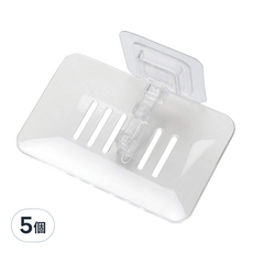 【E.dot】透視水晶瀝水肥皂架/肥皂盒, 白色, 5個