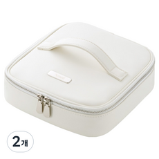 아멜리 트립 파우더룸 파우치, 2개, 화이트 아이보리