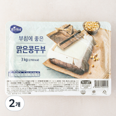 맑은물에 부침에 좋은 맑은콩 두부, 3kg, 2개