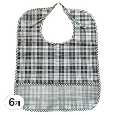 플렉스라인 성인 어르신 환자용 턱받이 M, 블랙, 6개