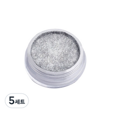 鏡面美甲粉 3g, 煙灰銀, 5個