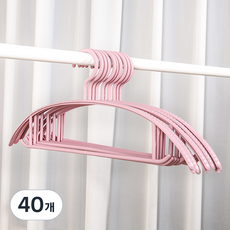 솔브리빙 기본 라운드형 어깨뿔방지 논슬립 옷걸이, 핑크, 40개