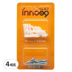 Innotime 白色圓頭自攻螺絲壁虎套組 32mm 20入, 4套