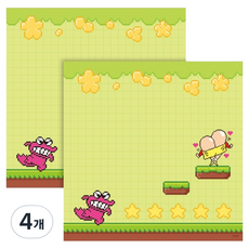 플라잉웨일즈 짱구는 못말려 픽셀 메모 패드 120 x 120 mm, 게임, 40매, 4개