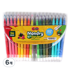 TORU 東亞鉛筆Non Dry香氣簽字筆 36色, 混合顏色, 6個