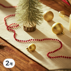 크리스마스 비즈 체인 트리장식 다용도 데코, 레드, 2개