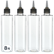 Glassdomae 透明尖頭黑蓋空瓶 ACL200, 200ml, 8個