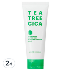 NATURE REPUBLIC Green Derma茶樹積雪草抗痘泡沫潔面乳, 2個