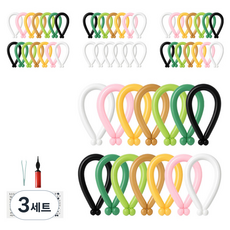 피앤비유니티 요술풍선 50p + 펌프 + 레터링스티커 +스티커집게 세트, 스탠다드 빈티지 혼합7색, 3세트