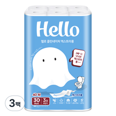 Hello Tissue Clean Nature 特長天然紙漿3層高級捲筒衛生紙, 40m, 3個, 30入