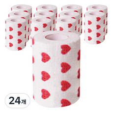 강아지 자가접착 일회용 신발 붕대 화이트 하트 7.5cm, 24개