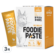 에프디와일드 고양이 푸디페이스트 주식 파우치 12p, 420g, 3개, 닭