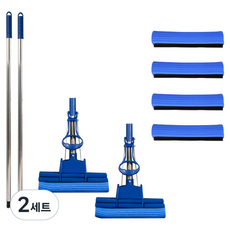 마이닝 S타입 펄프 청소기 밀대 블루 2p +펄프 리필 6p 세트, 2세트