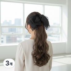 알럽홈 롱 웨이브 집게형 헤어 가발 L265-0056KB, 카키브라운, 3개