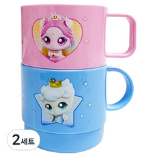 르번 아동용 슈팅스타 캐치 티니핑 도형컵 2종 세트, 오로라핑 + 왕자핑, 2세트, 230ml