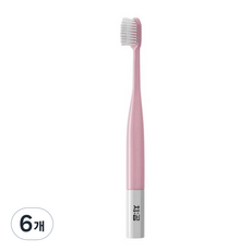 치공 옥수수 PLA 이중 미세모 칫솔 크림핑크, 6개, 1개입