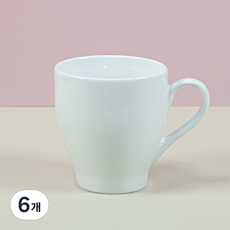 힐 머그컵 360ml 유광, 화이트, 6개