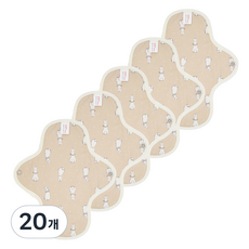 eechae 花朵一體成型棉質衛生棉 米色, 20個, 1入, 小型