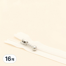 YKK 슬림 코일 지퍼, 백아이보리, 16개
