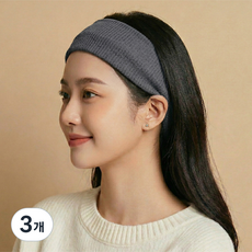 라라듀 탄성 스포츠 헤어밴드, 다크그레이, 3개