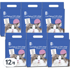 마마쇼 디럭스 가는입자 두부모래 3kg, 8L, 12개, 복숭아향