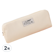 特別商店 大容量帆布學生鉛筆盒收納包, 2個, 米色