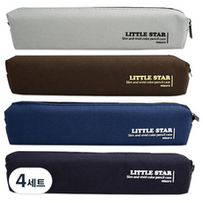 misoro 1500 Little Star 絨毛筆袋 4款套組 2265, 灰色, 棕色, 海軍藍, 深海軍藍, 4套