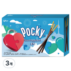 glico 格力高 Pocky 百奇 原味 + 草莓 + 藍莓 餅乾 隨機出貨, 128g, 3個