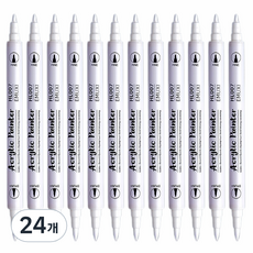 Touch Fill雙頭壓克力打亮麥克筆, 24個, 白色