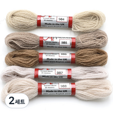 JoyJasu Appleton 羊毛繡線 5件組, 2套, 984, 985, 986, 987, 988