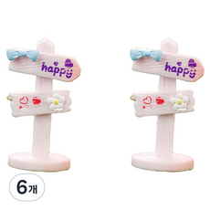 라벤티아 동물 표지판 미니 소품 타입4, 6개