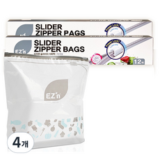 EZn이지엔 슬라이더 지퍼백, 특대(XL), 12개입, 4개