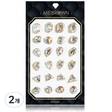 MEIBROWN 3D切割原石美甲鑽飾 A S015, 混合色, 2個