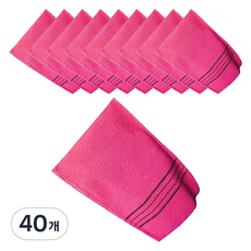 Wonine 專業用大尺寸沐浴搓澡巾, 桃紅色, 40個, 1入