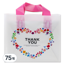 아이엔피 LDPE 손잡이 비닐백 중 35 x 25 cm, 02 땡큐하트, 75개