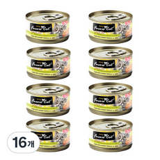 퍼시캣 전연령 고양이 프리미엄 포뮬라 주식캔, 참치+새우, 80g, 16개