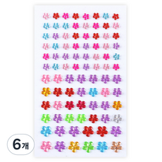 Inart 大容量漂亮寶石貼紙, 花朵水鑽, 6個