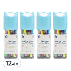 민화샵 수성 사인펜 24종 세트, 블루(UDPAT0044), 12세트